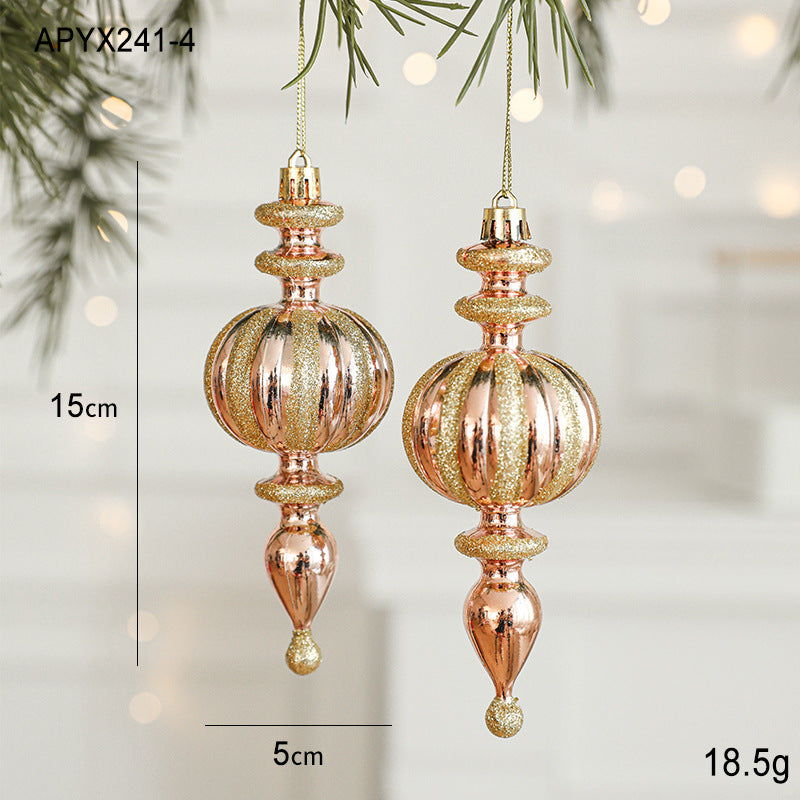 NNEDSZ Set of 10 Christmas Ornaments -Gold & Rose Gold Holiday Tree Decorations