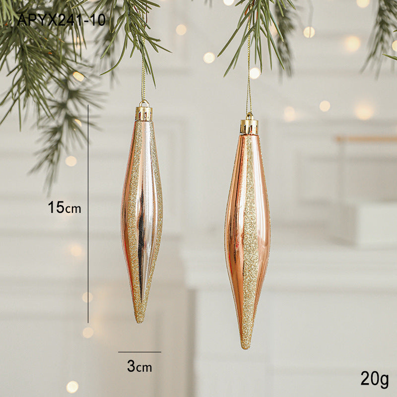 NNEDSZ Set of 10 Christmas Ornaments -Gold & Rose Gold Holiday Tree Decorations