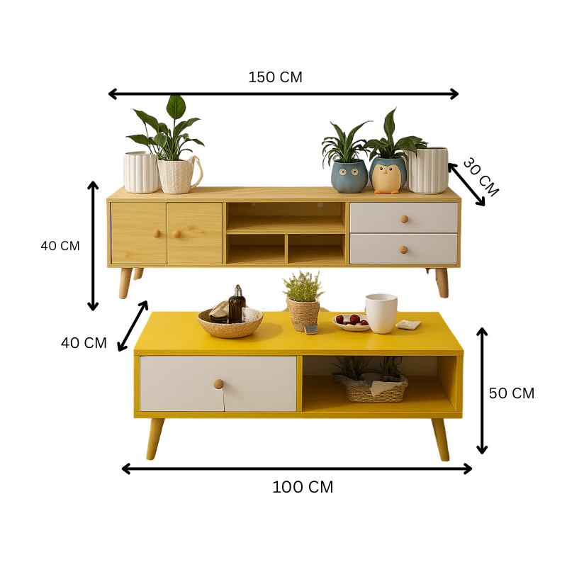 Modern Living Room TV Stand Table Set