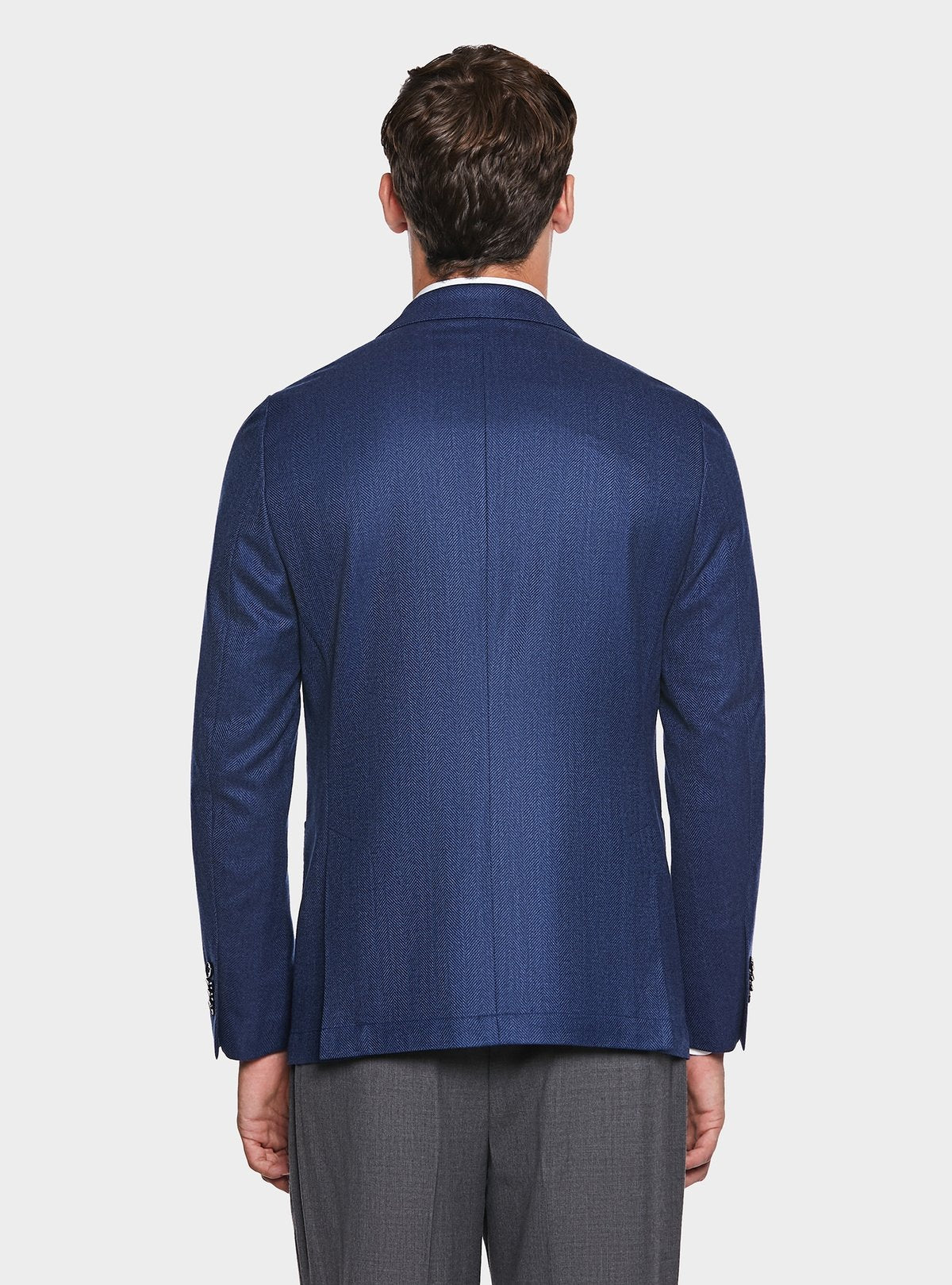 Giacca spigata in pura lana