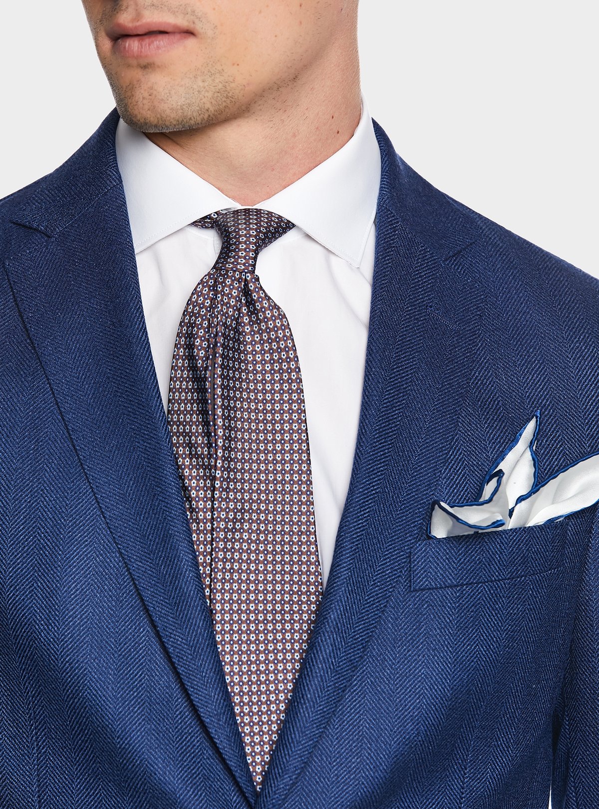 Giacca spigata in pura lana