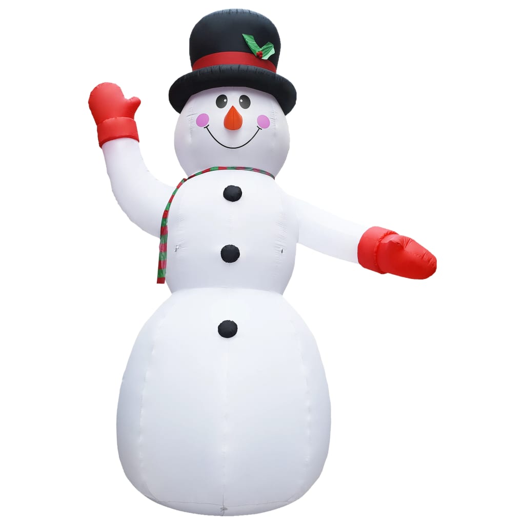 vidaXL Christmas Decoration Holiday Xmas Inflatable Snowman with LEDs IP44 XXL
