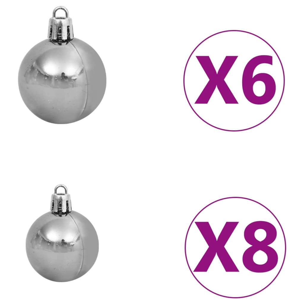 vidaXL Christmas Decoration Ball Set with Peak Holiday Xmas Tree with LEDs