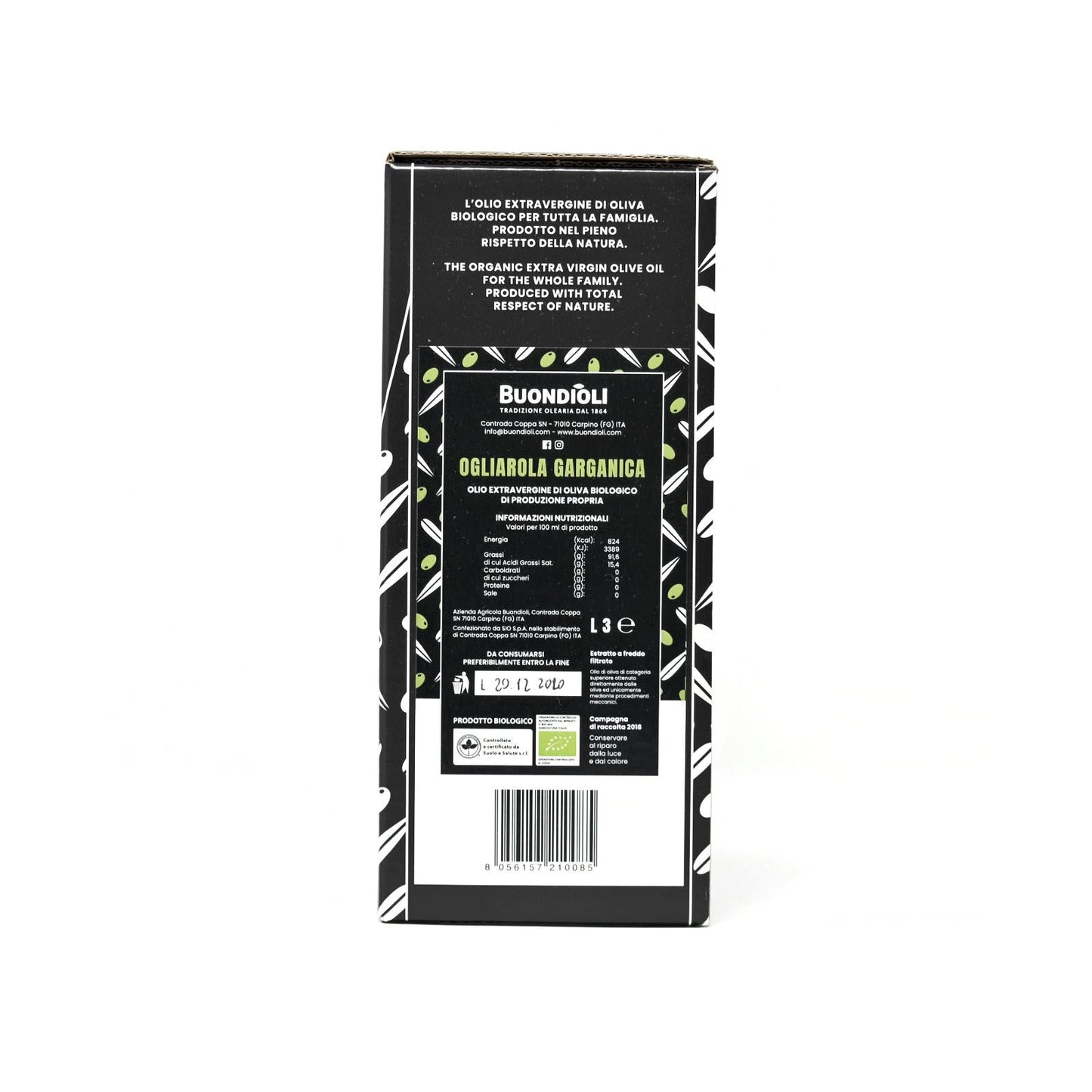 Bag in box 3L Olio EVO Bio Ogliarola Garganica Buondioli