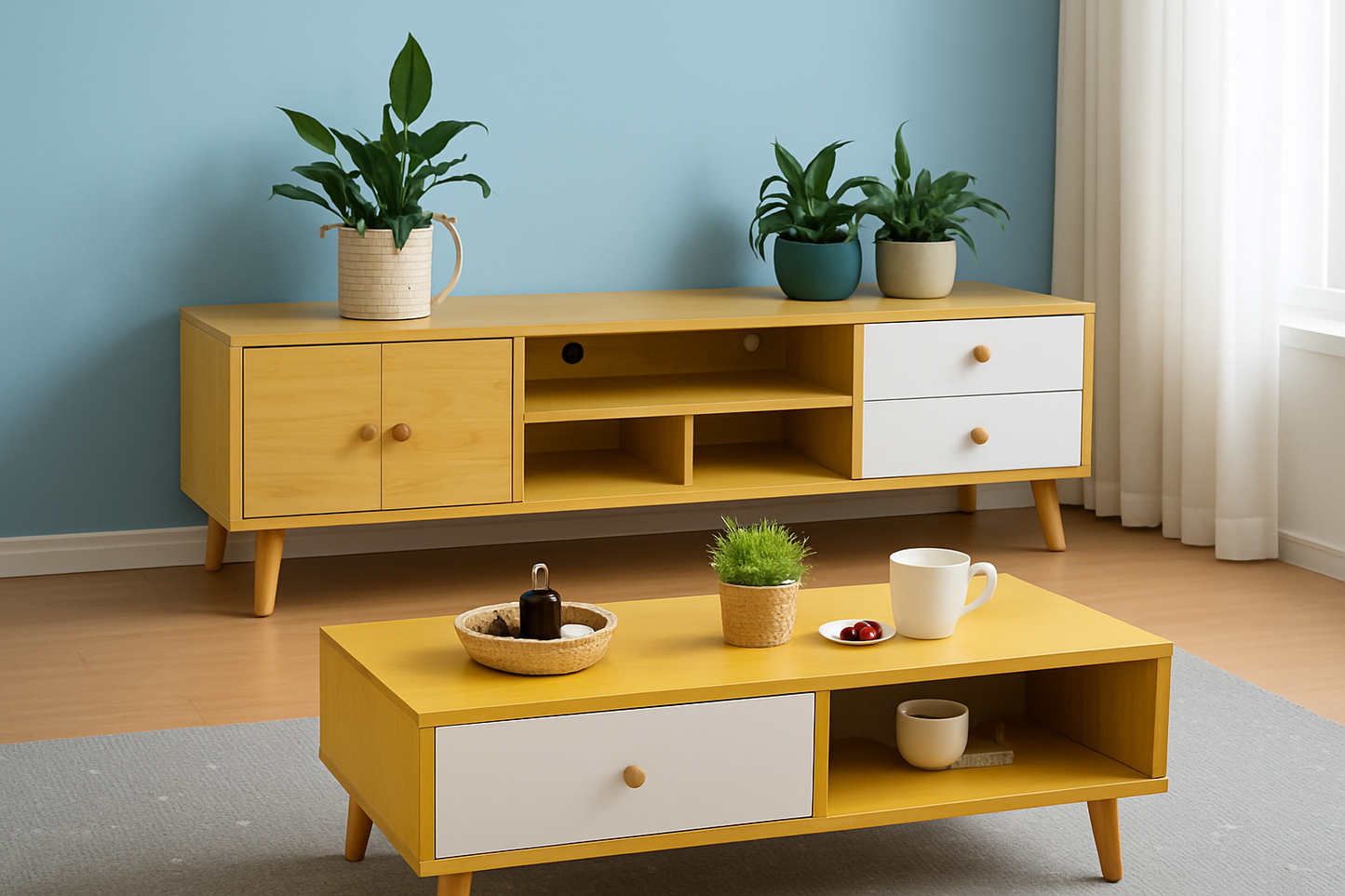 Modern Living Room TV Stand Table Set