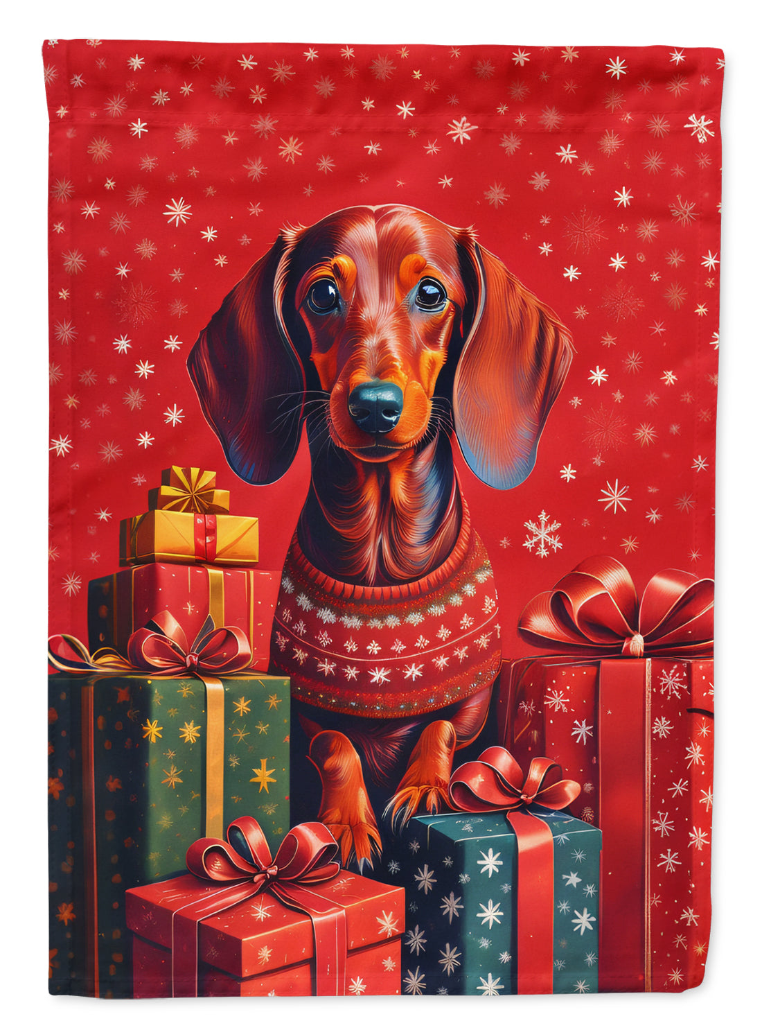 Dachshund Holiday Christmas Garden Flag