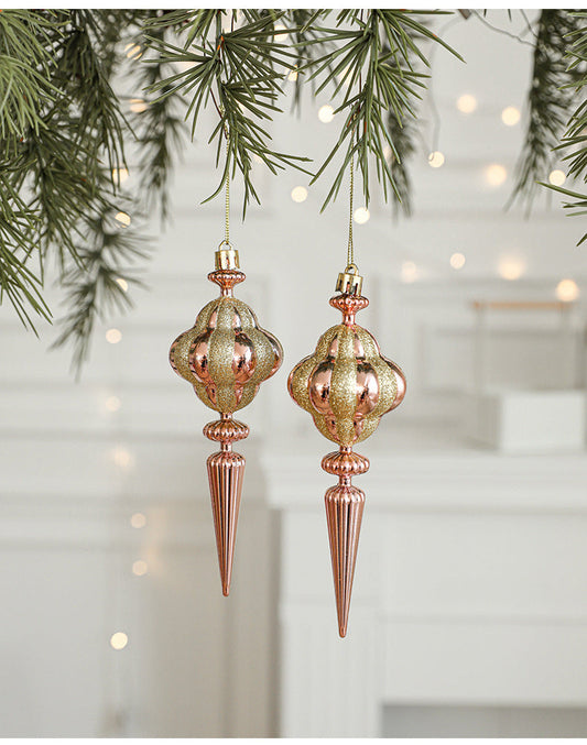 NNEDSZ Set of 10 Christmas Ornaments -Gold & Rose Gold Holiday Tree Decorations