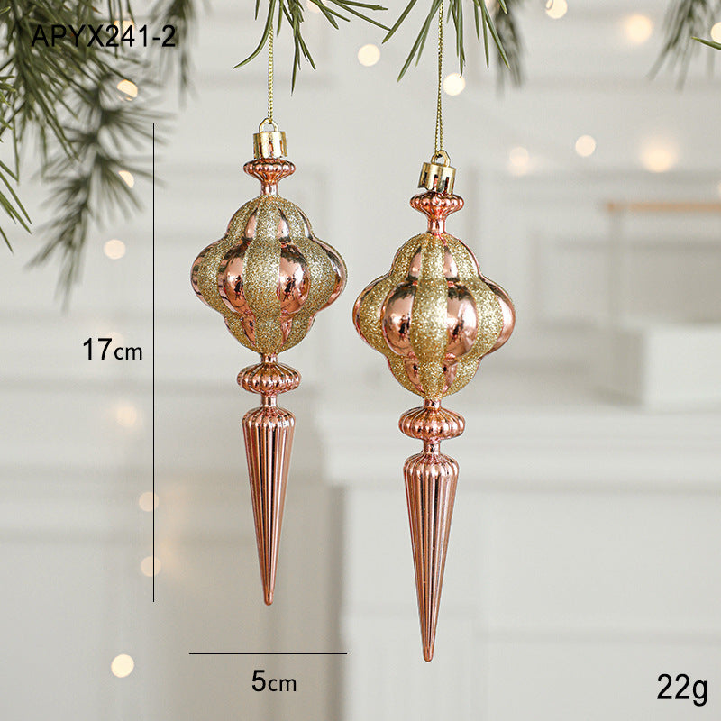NNEDSZ Set of 10 Christmas Ornaments -Gold & Rose Gold Holiday Tree Decorations