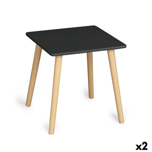 Side table MobleKit Brown Black 40 x 40 x 40 cm (2 Units)